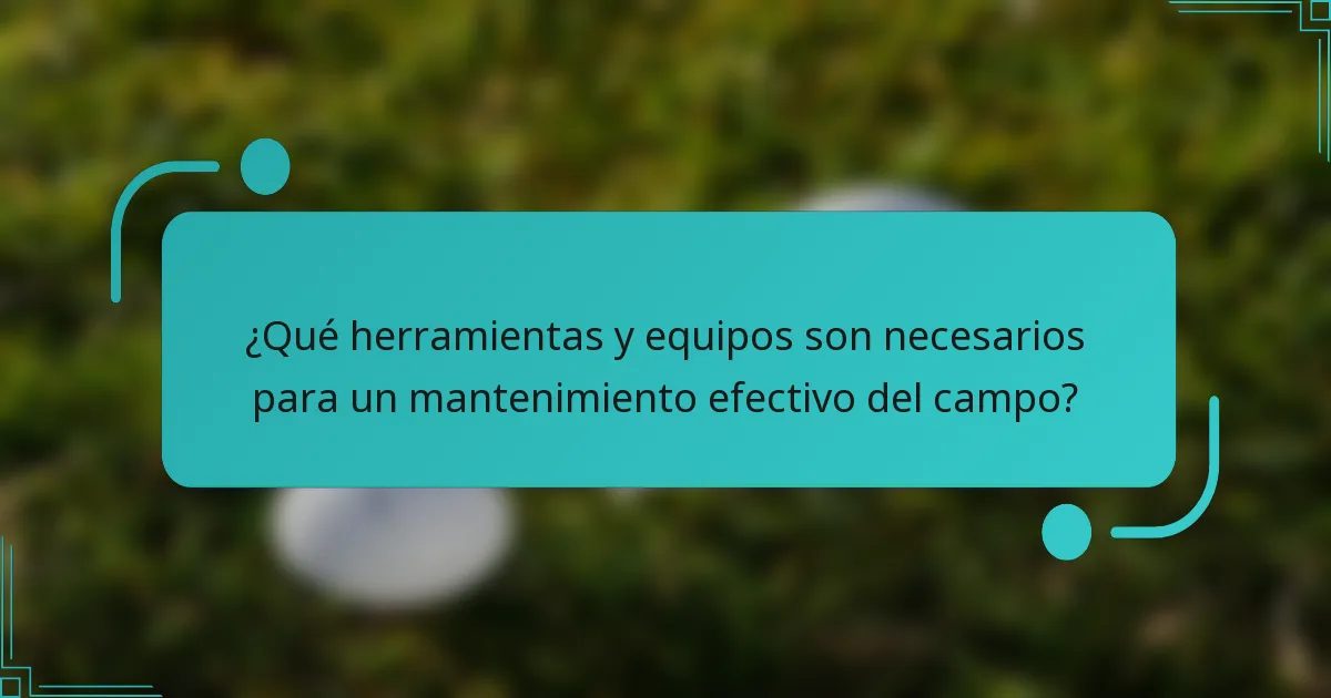 ¿Qué herramientas y equipos son necesarios para un mantenimiento efectivo del campo?
